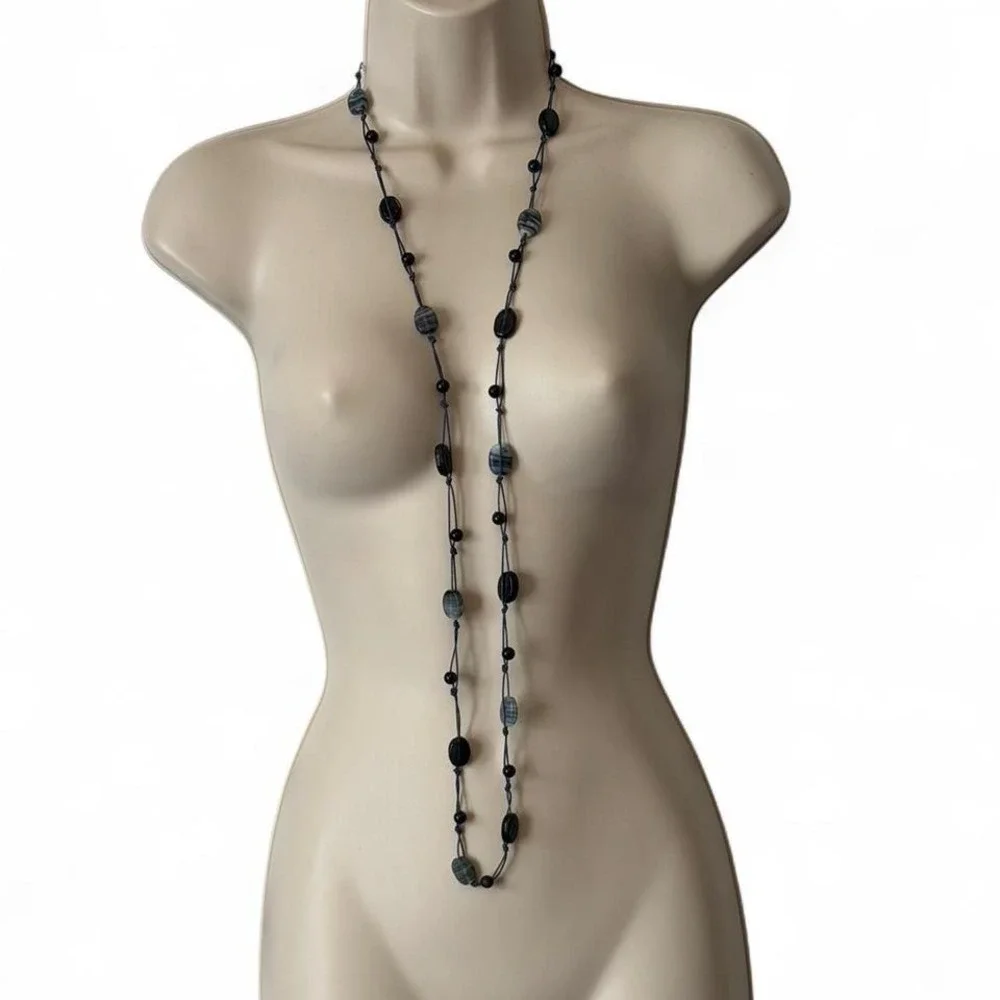 Vintage Multicolored Long Beaded Necklace‎